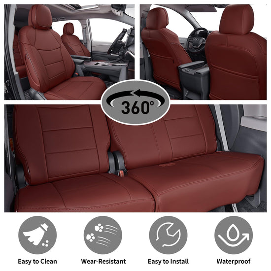 EKR Sienna seat covers - waterproof leather full set for 2021-2026 Toyota Sienna