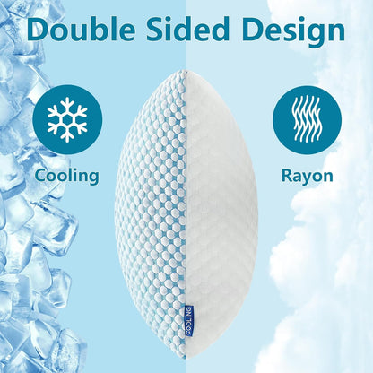 KELTARO shredded memory foam pillows — set of 2 pack