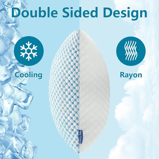 KELTARO shredded memory foam pillows — set of 2 pack