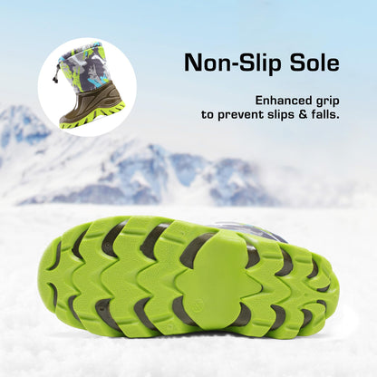 Boot — Waterproof camouflage snow boot with faux fur lining for kids