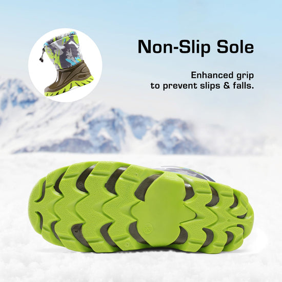 Boot — Waterproof camouflage snow boot with faux fur lining for kids
