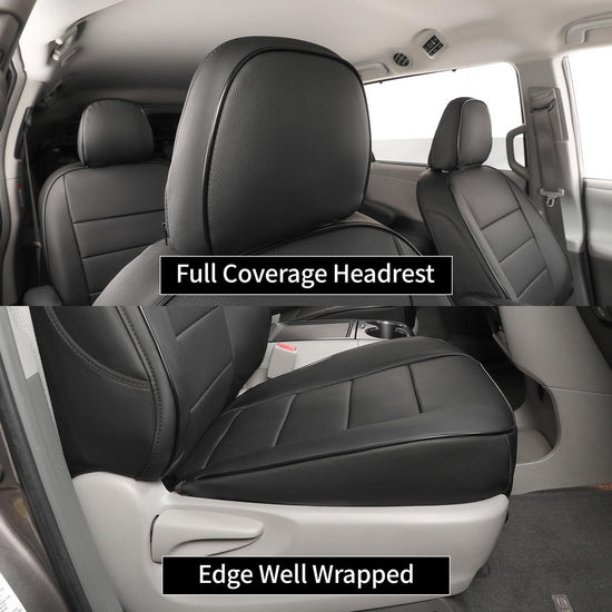 EKR Enclave seat covers - Custom fit for Buick Enclave 2025-2026 models, 7 seats, faux leather black