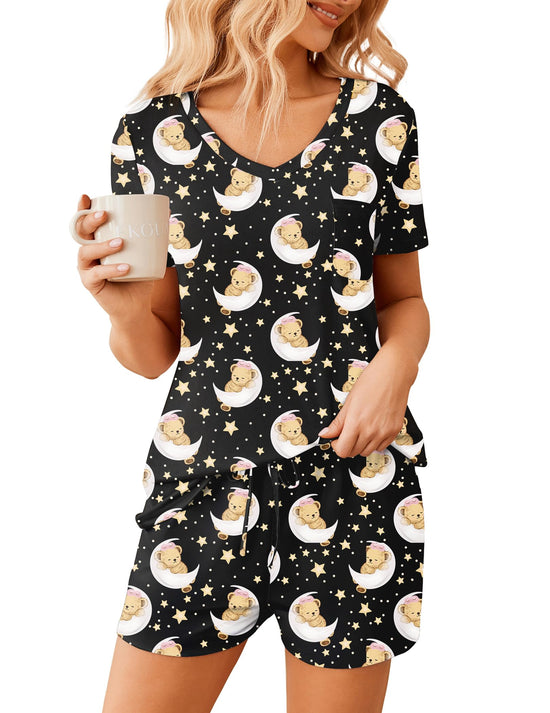 Ekouaer pajama sets — soft short sleeve lounge and sleepwear