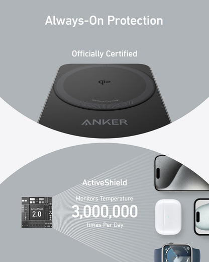 Anker charging adapter — 3-in-1 MagSafe-compatible design for iPhone and Apple devices
