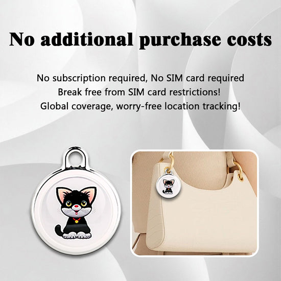 GPS Tracker for Dogs, Mini Cat Tracker, Smart Pet Tracker, Real-Time Tracking & Anti-Lost Alerts, No Monthly Fee, No SIM Card, Waterproof & Drop-Proof, 365-Day Battery Life, Works with iOS & Android