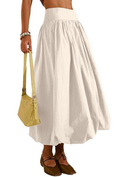 peassa women's bubble skirt with pockets and elastic waist