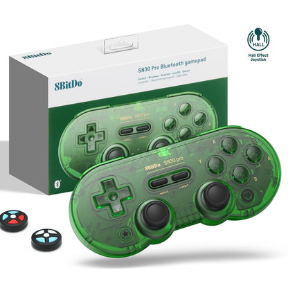 8Bitdo SN30 Pro wireless Bluetooth controller — Hall effect joystick update, jade green
