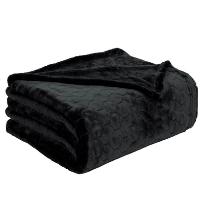 TOONOW fleece blanket — super soft fuzzy throw with geometric pattern