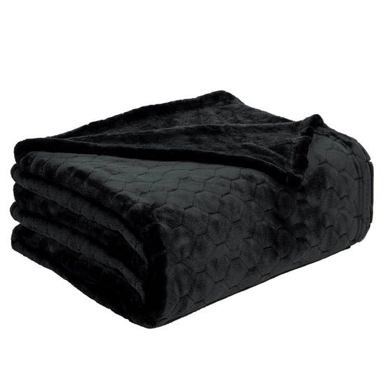 TOONOW fleece blanket — super soft fuzzy throw with geometric pattern