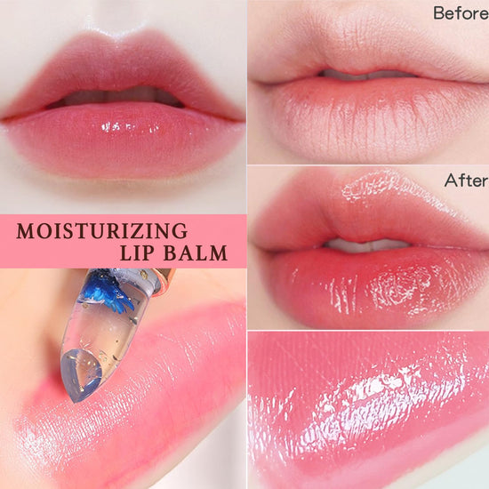 Lip color — Pack of 6 crystal flower jelly lipstick with color change feature