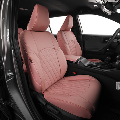 EKR Rav4 seat covers - custom fit faux leather in pink for 2019-2025 models