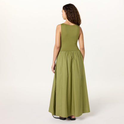 The Drop women's midi tank dress — mixed fabric designThe Drop women's midi tank dress — mixed fabric design