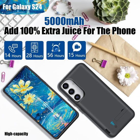 Sitong battery case for Samsung Galaxy S24 - 5000mAh rechargeable power case