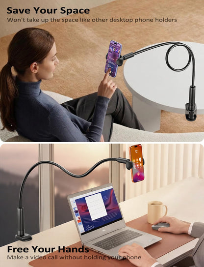 Tryone gooseneck phone holder stand — flexible arm adjustable mount for phones 4-7