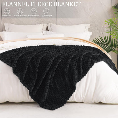 Exclusivo extra large soft fleece throw blanket - 3D clouds jacquard design