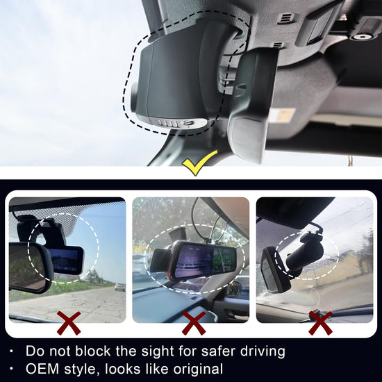 Mangoal 4K dash cam — Custom fit for Jeep Gladiator and Wrangler models 2018-2024