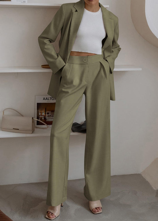 KIRUNDO women's suit — oversized blazer jacket with wide leg dress pants