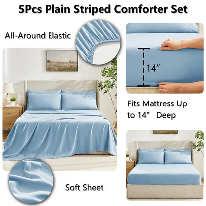Bedding set — 7 pieces with all season quilted comforter by CozyLux