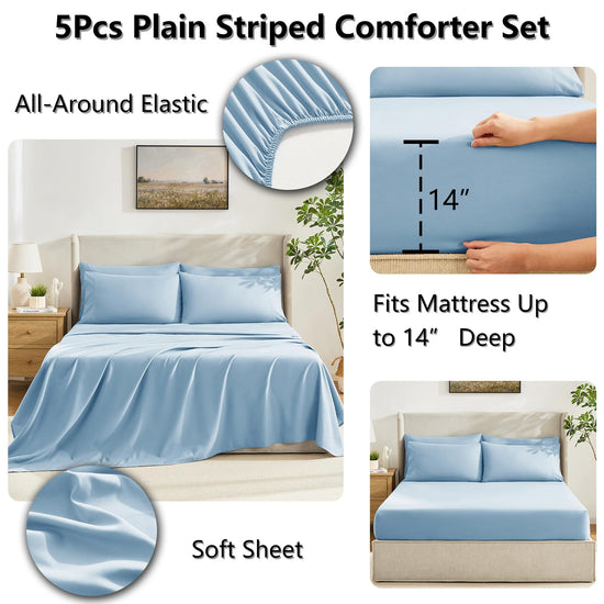 Bedding set — 7 pieces with all season quilted comforter by CozyLux