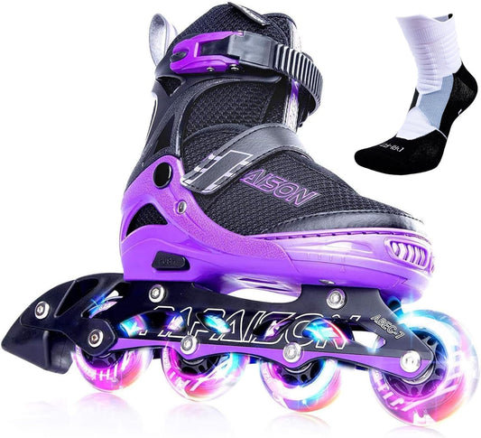 PAPAISON roller skates with light up wheels for kids and adults