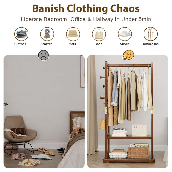 Solid Wood Clothes Rack