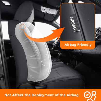 DrCarNow vehicle seat covers - leather waterproof for Toyota Tacoma 2016-2023