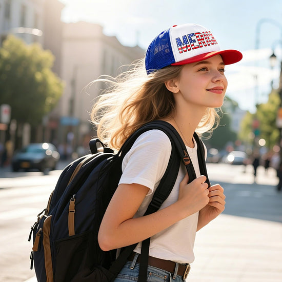 Labrostar 4th of July Hat Fourth of July Accessories American Flag Hat 4th of July Accessories Adjustable USA Hat Trucker Hats for Men Women Teen