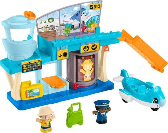 Fisher-Price Little People airport playset with airplane for toddlers 1+ years