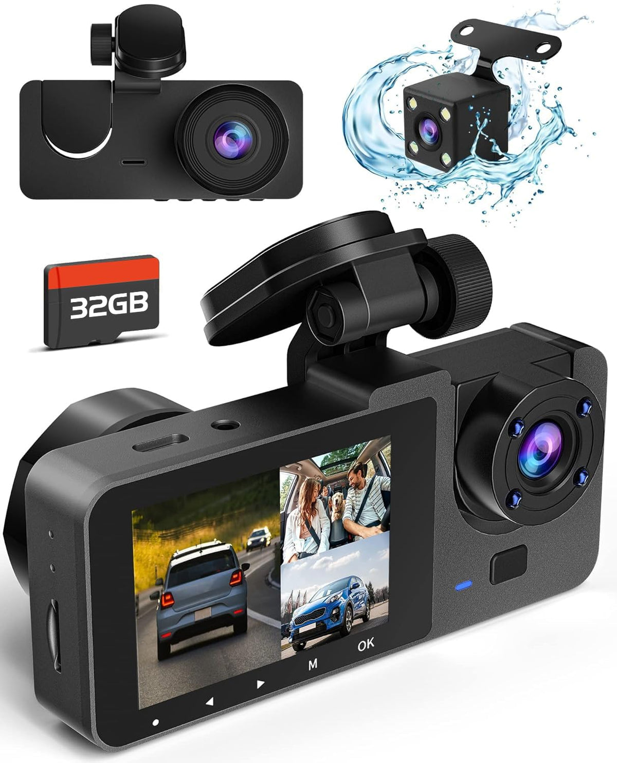 Dash camera - 4K UHD with night vision and 170° wide angle.