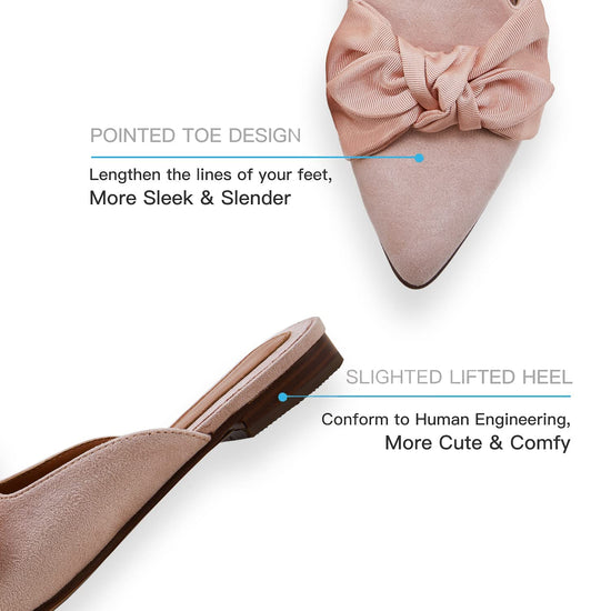 Rilista mules for women - comfortable pointed toe slip on loafers and flats