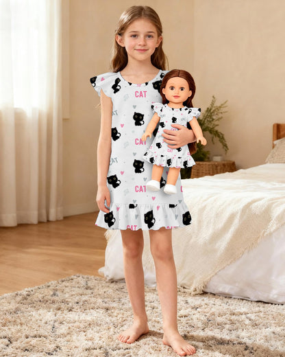 LQSZ nightgown and matching outfit for girls and dolls