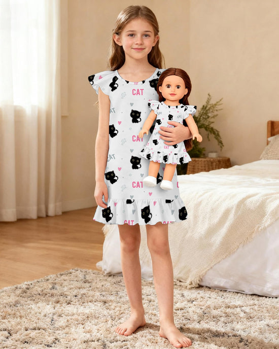 LQSZ nightgown and matching outfit for girls and dolls