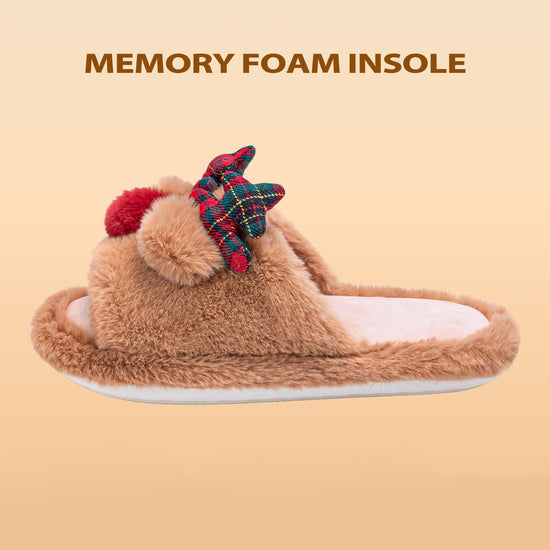 XIXITIAO memory foam slippers for women with cozy fuzzy design for indoor use