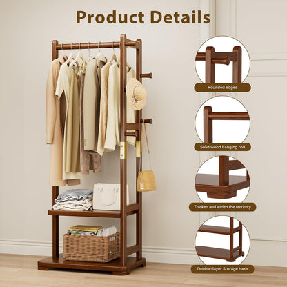 Solid Wood Clothes Rack
