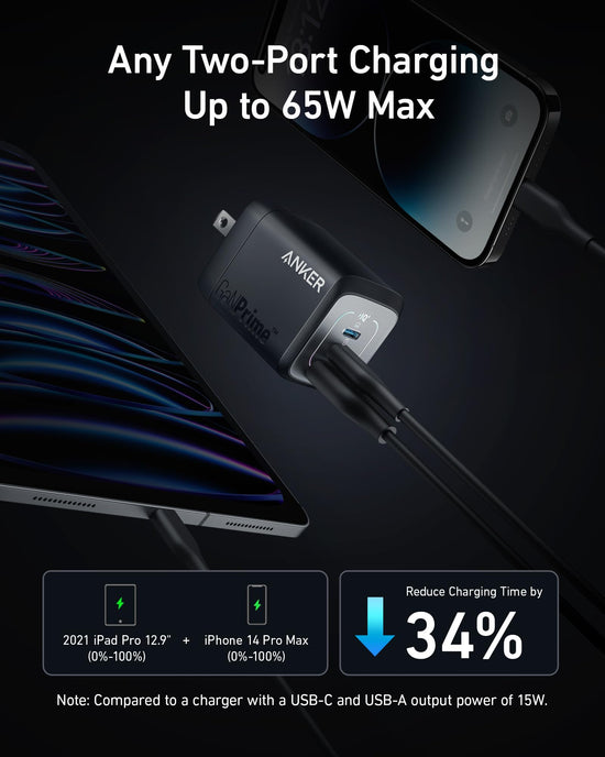 Anker charging adapter — 67W GaN with 3 ports for fast charging devices