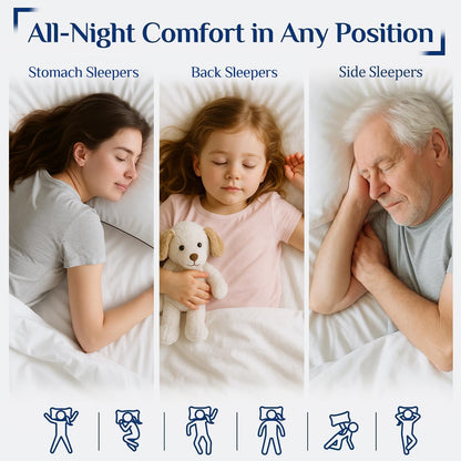 JOLLYVOGUE pillows - Soft and supportive set of 2 bed pillows for side and back sleepers