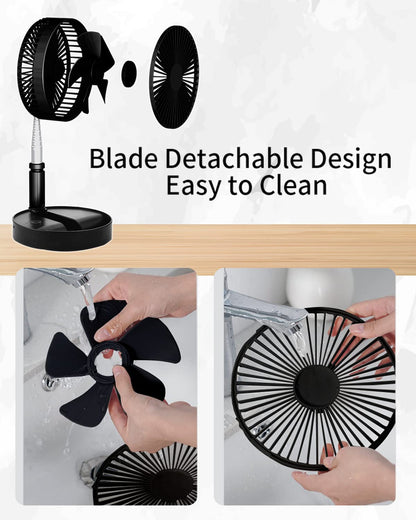 UN UNITEDTIME desk and table fan - portable adjustable height air circulator fan 4 speeds