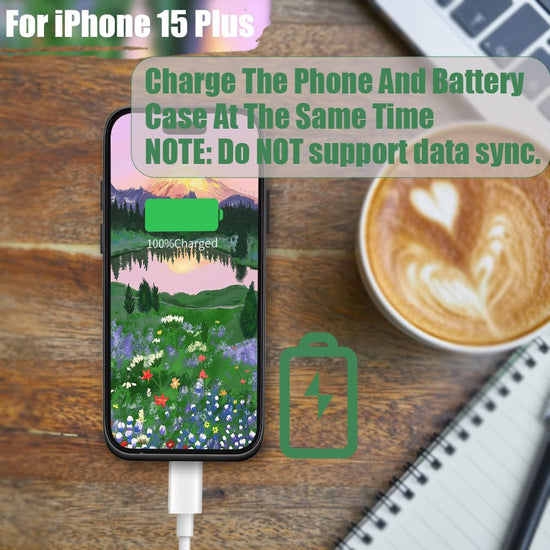 Sitong battery case — 5000mAh rechargeable for iPhone 15 Plus, black