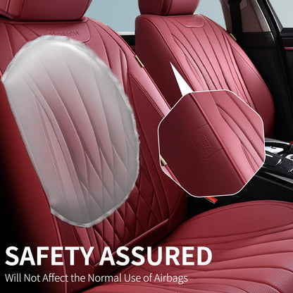 FLORICH vehicle seat cover — waterproof nappa leather for 2-seater cars in red