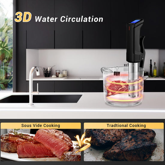 INKBIRD WIFI sous vide machine — 1000 watts with 14 free preset recipes and timer