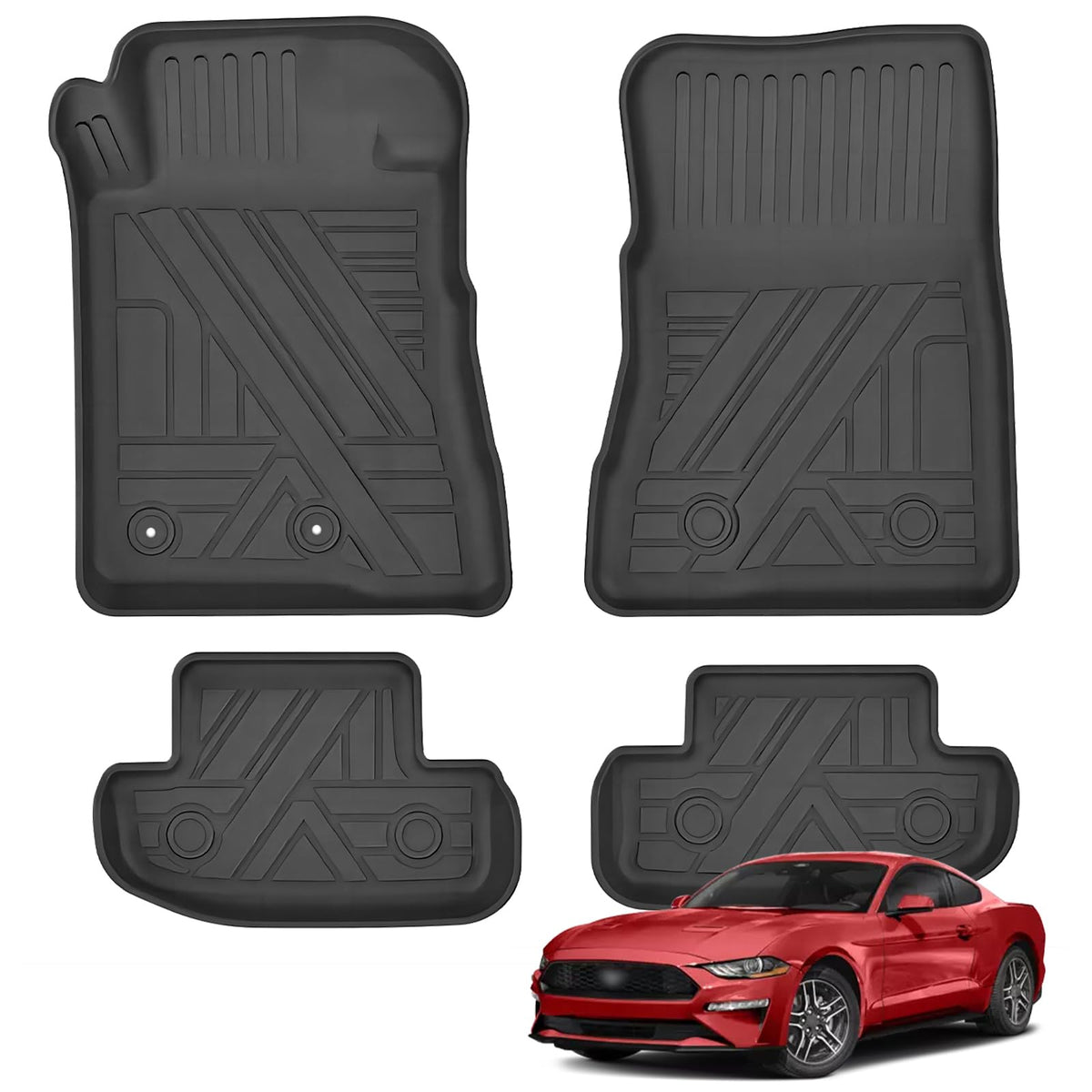 AOMSAZTO vehicle mat — All weather floor liners for Ford Mustang 2015-2026