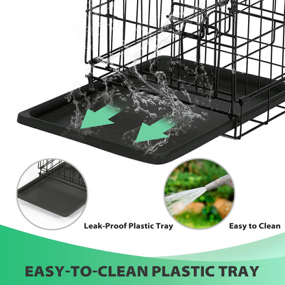 BestPet dog crate with double-door and removable tray for large dogs