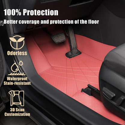 EKR vehicle mat — Custom fit leatherette floor mats for 2011-2024 Toyota 4Runner, burgundy