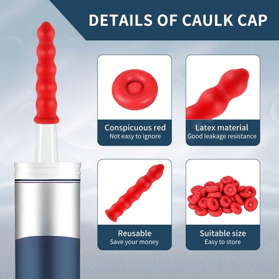Zonon caulk caps for sealing and preserving, red