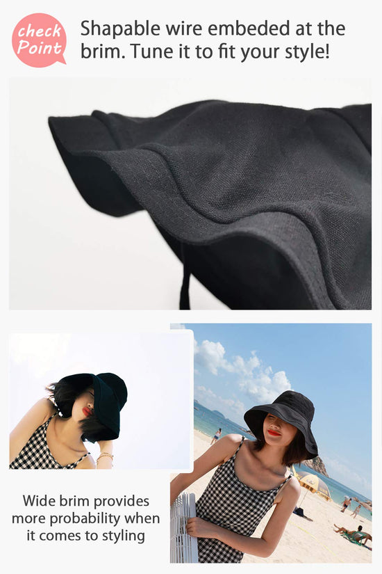 DRIONO wide brim bucket hat — UPF50+ sun protection and adjustable brim