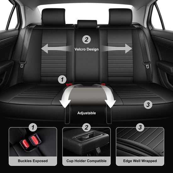 AOMSAZTO vehicle seat cover - leather full set for Mitsubishi Lancer 2012-2017 in black