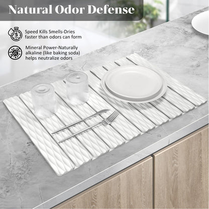 Dish drying mat — stone design for kitchen use