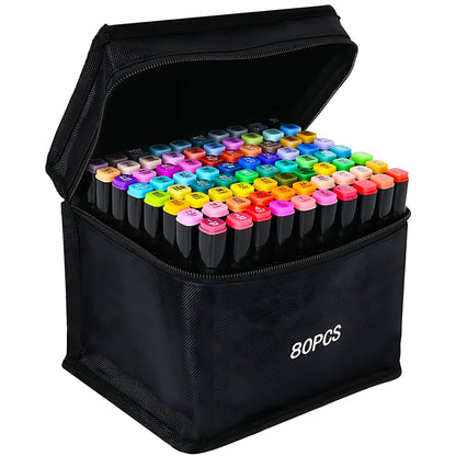 Marking pen — Zechoma dual tip alcohol markers in 80/120/262 colors
