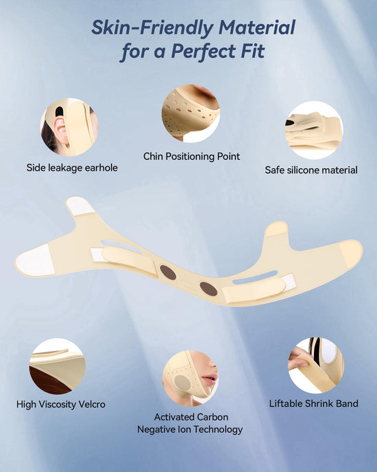 Reusable V Line Silicone Face Strap, Soft Silicone Chin Strap for Women 23-27 Inches yellow