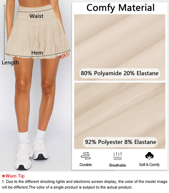 Women's high waisted pleated skort with pockets for athletic activities